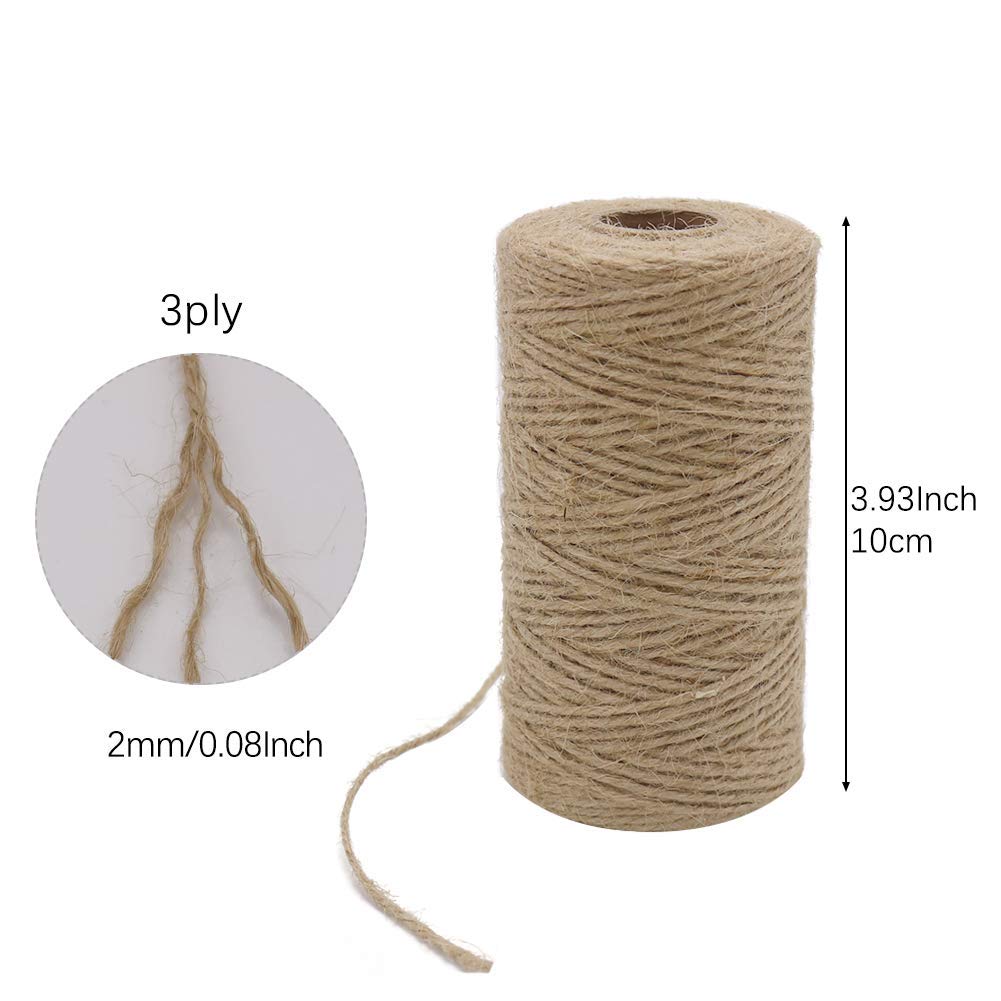2 قطعة × 333 قدم 2 مم 3 طبقات  - مراجعة Twine Jute Natural وسعره